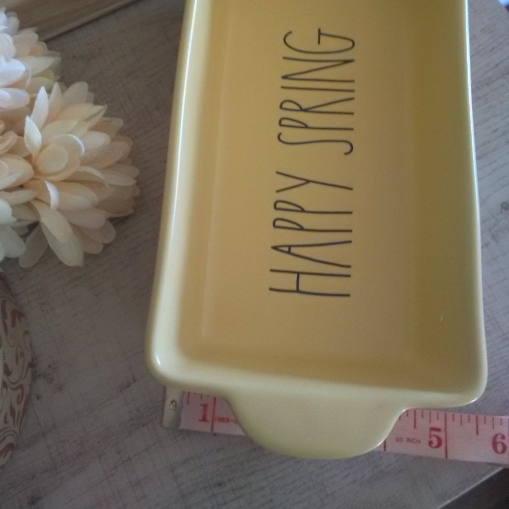 NIB RAE DUNN "Happy Spring" Loaf Pan - Picture 4 of 8